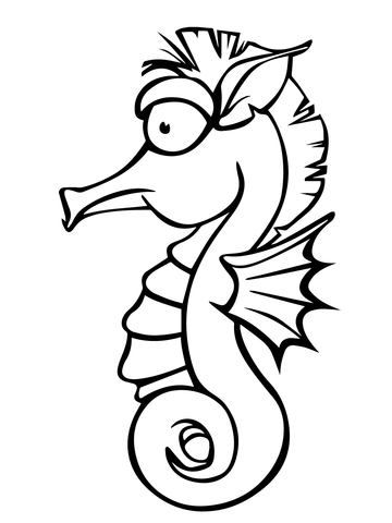 Cute Seahorse Coloring Page